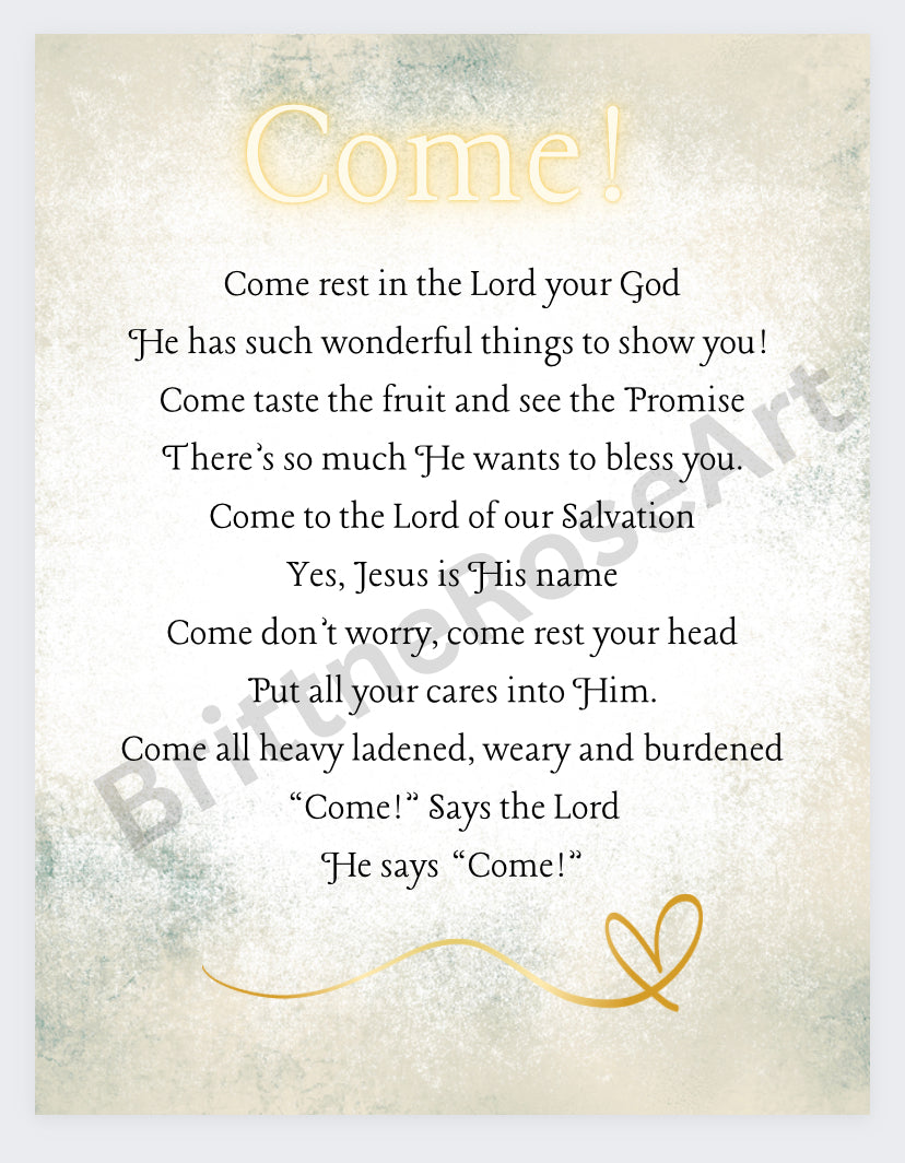“Come” Art Print (A)